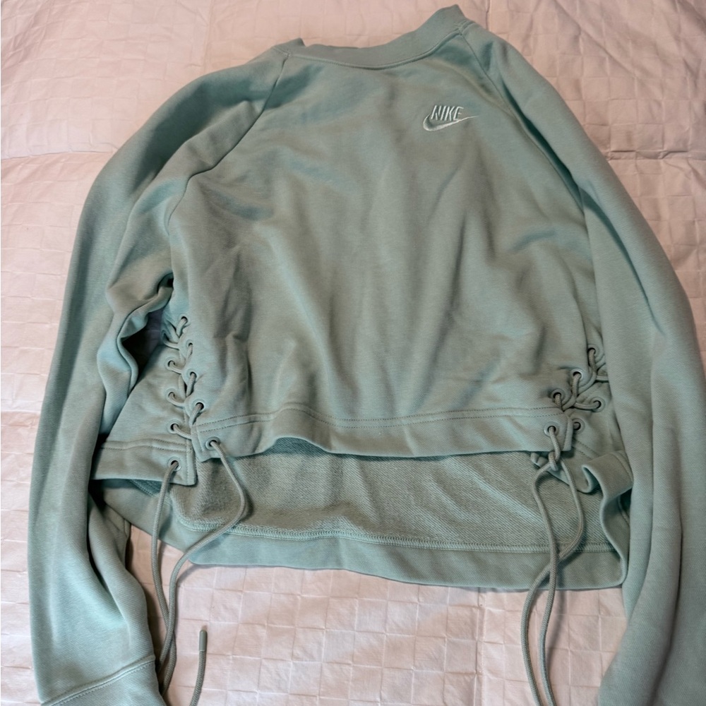 Nike Teal Sweatshirt with Lace-Up Sides